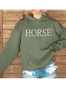 Army Green Horse Mama Hoodie