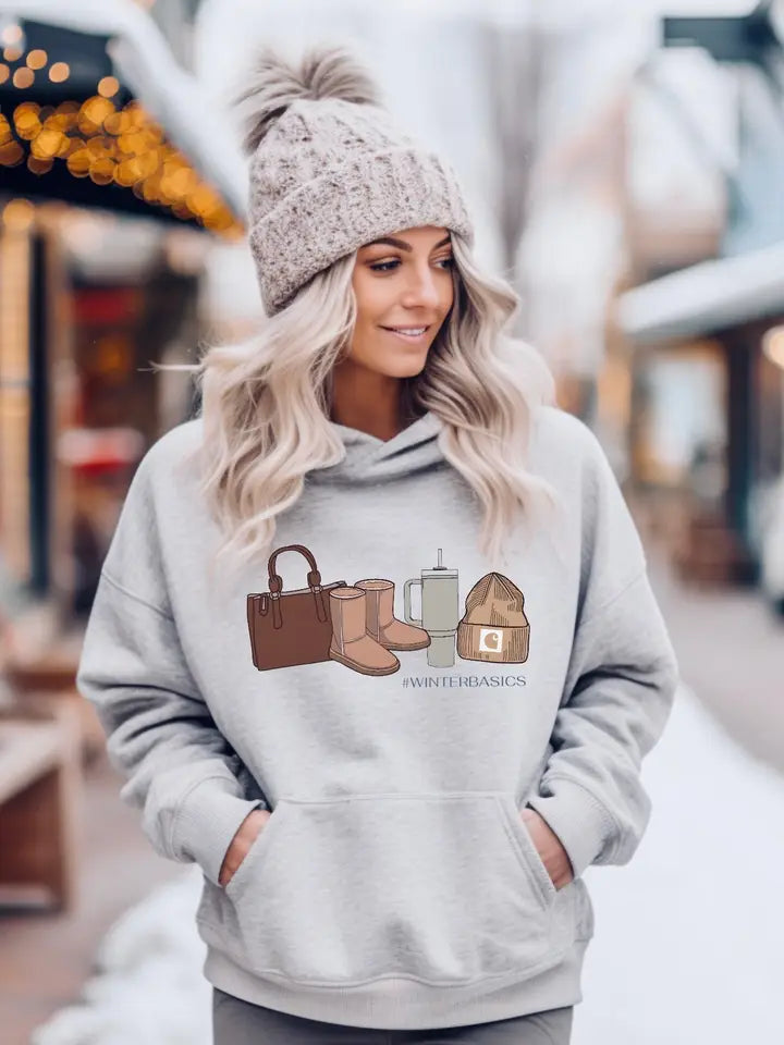 Grey Winter Basics Hoodie