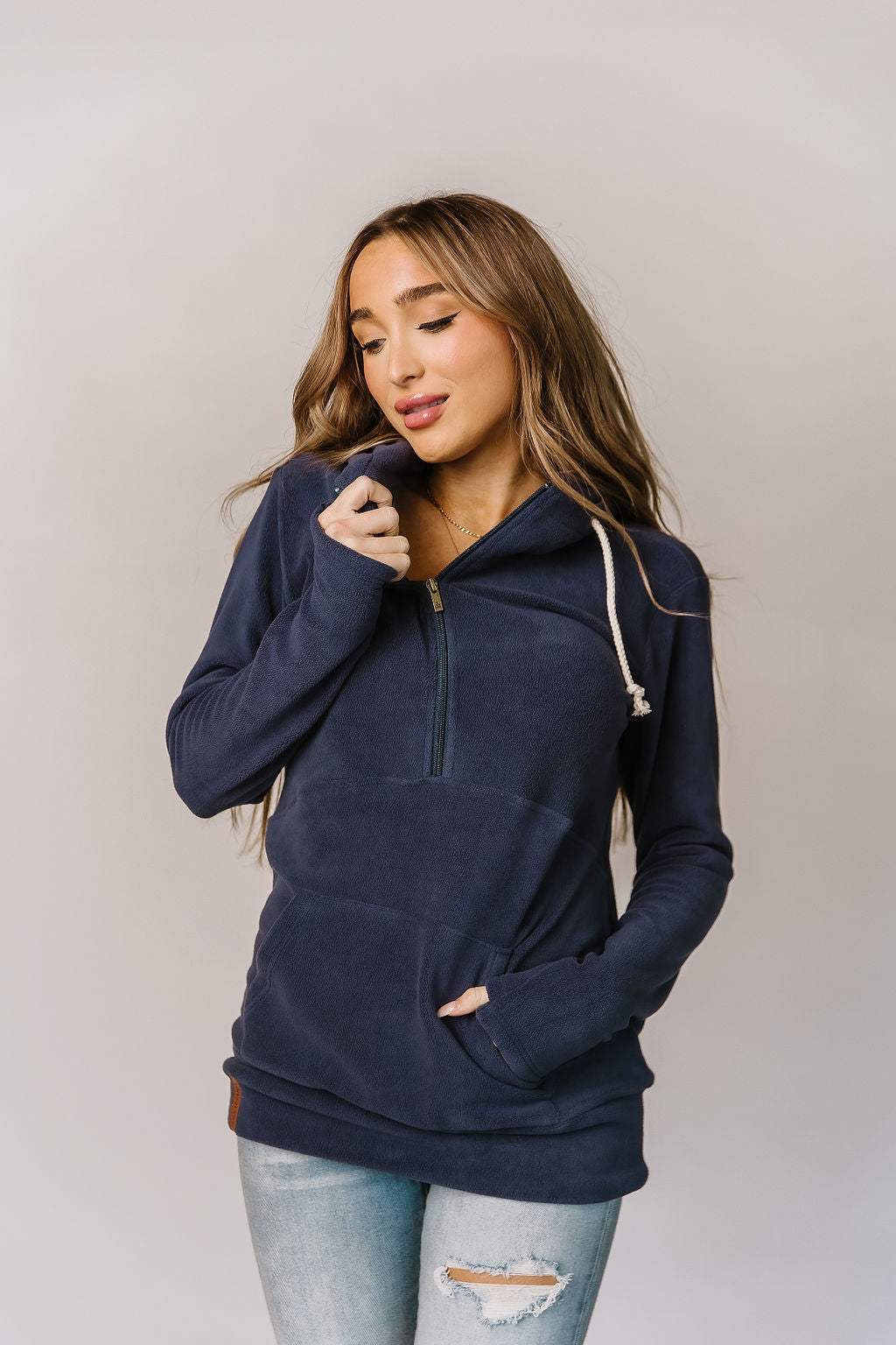 Half Zip Sweatshirt- Cozy Cutie Blueberry