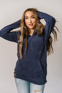 Half Zip Sweatshirt- Cozy Cutie Blueberry