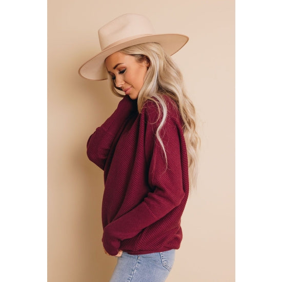 Brandy Slouched Shoulder Sweater