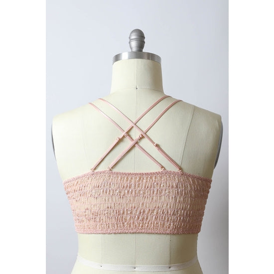 Crochet Daisy Longline Bralette- Rose XL