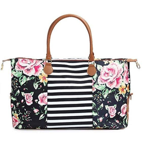 Floral Striped Weekender Bag