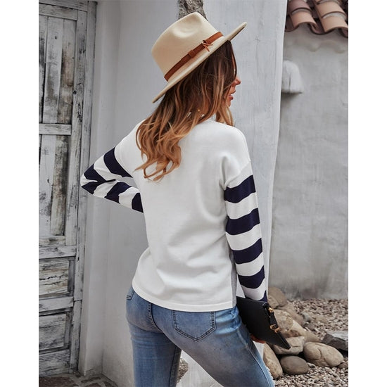 Mixed Striped Long Sleeve Top