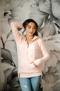 Half Zip Sweatshirt- Cozy Cutie Heavenly Pink